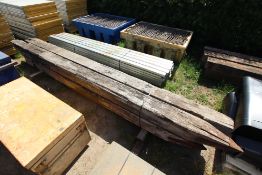 4x long c.8in square pointed oak posts. V