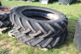 Pair of 13.6/12-38 tyres.