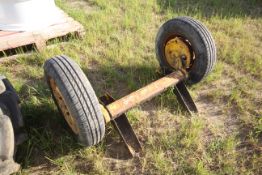 Small trailer axle and wheels. V