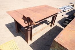 Heavy metal bench with vice. V
