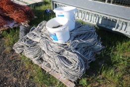 Large quantity of electric fence rope and two buck