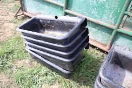 5x Ritchie 2ft hanging plastic feed troughs. For sale due to sale of cattle.