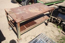Welding bench on wheels.