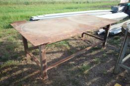 Large metal welding bench. V