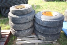 Various trailer wheels and tyres etc. V