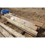 8x c.8ft telegraph pole strainer posts. V