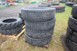 4x 315/80R22.5 tyres. Removed due to size change.