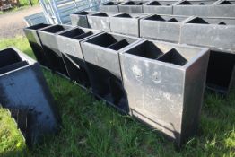 5x two space plastic pig feeder.