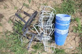 Quantity of milk buckets and galvanised milk bucket hangers etc. For sale due to sale of cattle.