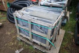 Damaged pallet containing a quantity of Black Nat M/C sawn stone slabs. V