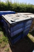 Pallet stacking blue crates. V