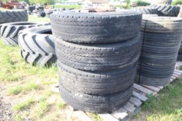 4x 10.00R20 lorry wheels with 10-stud centres. V