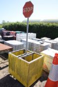 Stop sign mounted on stand. V