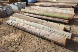 8x c.8ft telegraph pole strainer posts. V