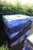 Pallet stacking blue crates. V