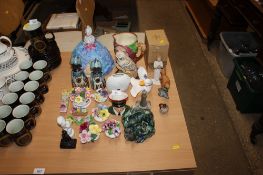A quantity of various decorative china to include floral encrusted ornaments, a Kaiser vase, a B&G