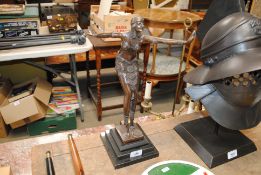 An Art Deco style bronzed figure of a dancing girl (52)