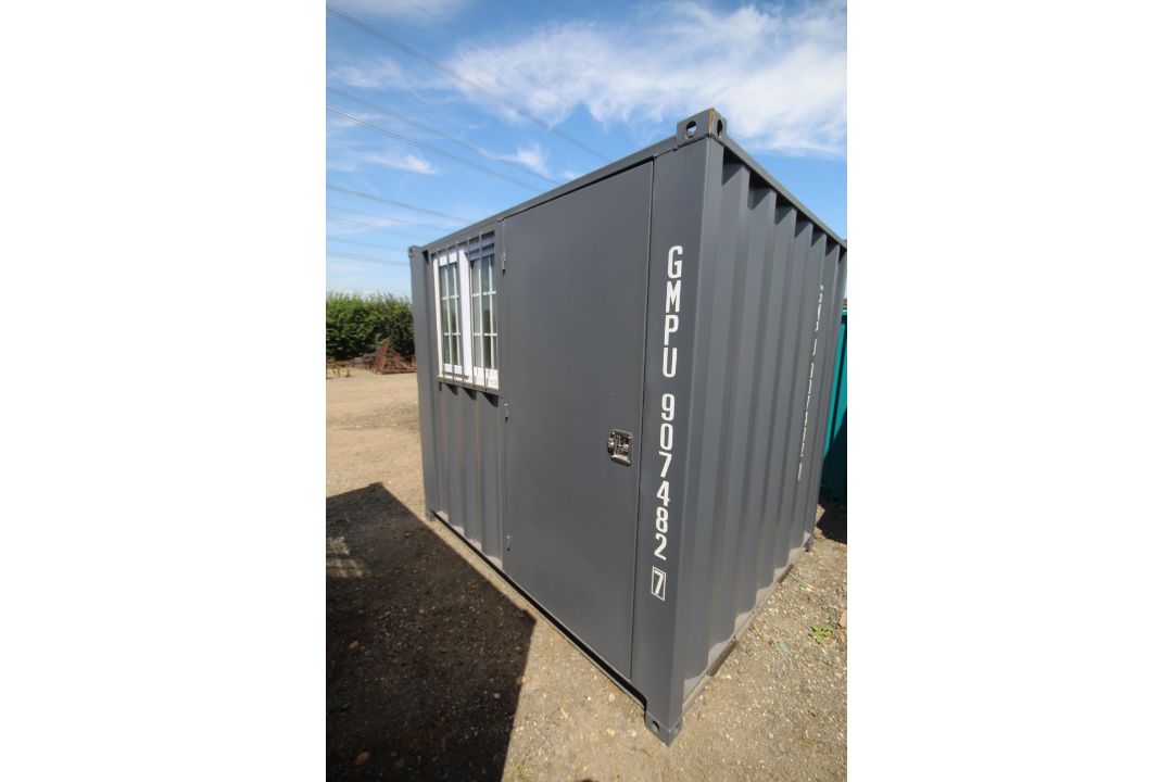 V Unused 8ft container. With side door and window. Key held. V - Image 2 of 11