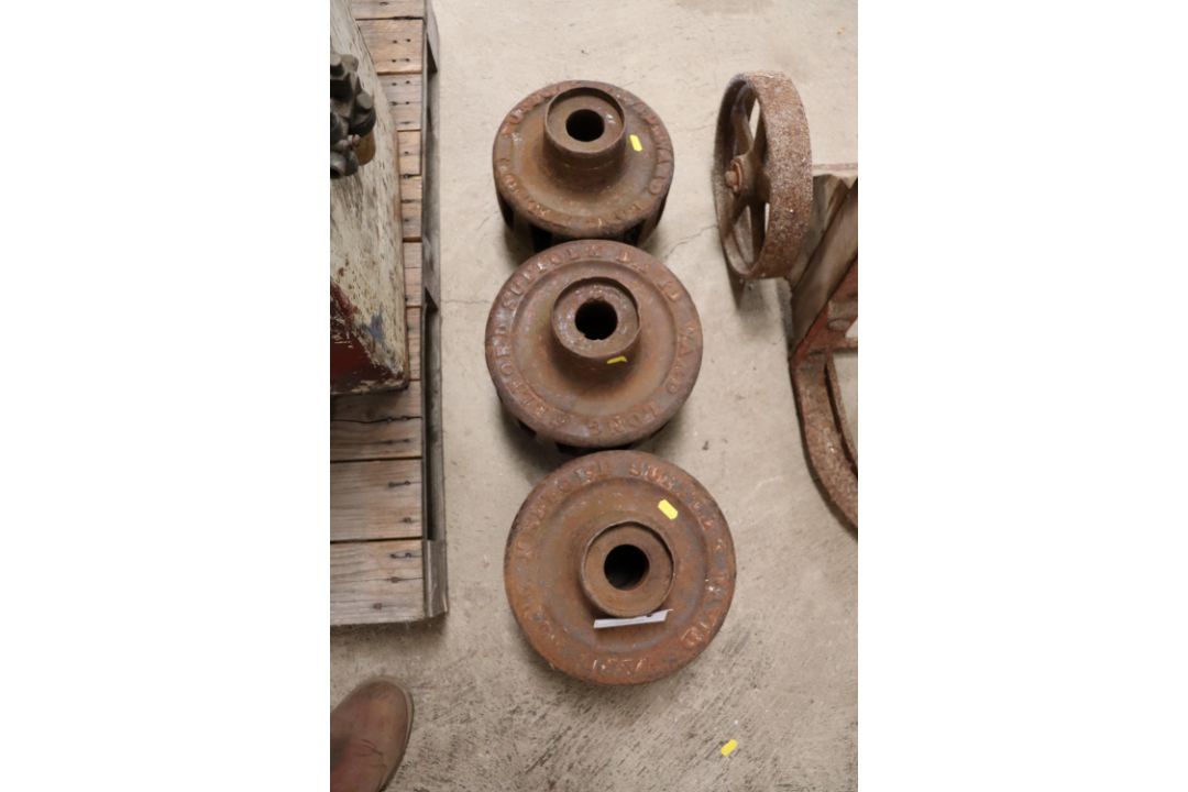 David Ward of Long Melford cart wheel hubs x3. - Image 1 of 2