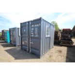 V Unused 9ft container. With side door and window. Key held. V