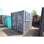 V Unused 8ft container. With side door and window. Key held. V