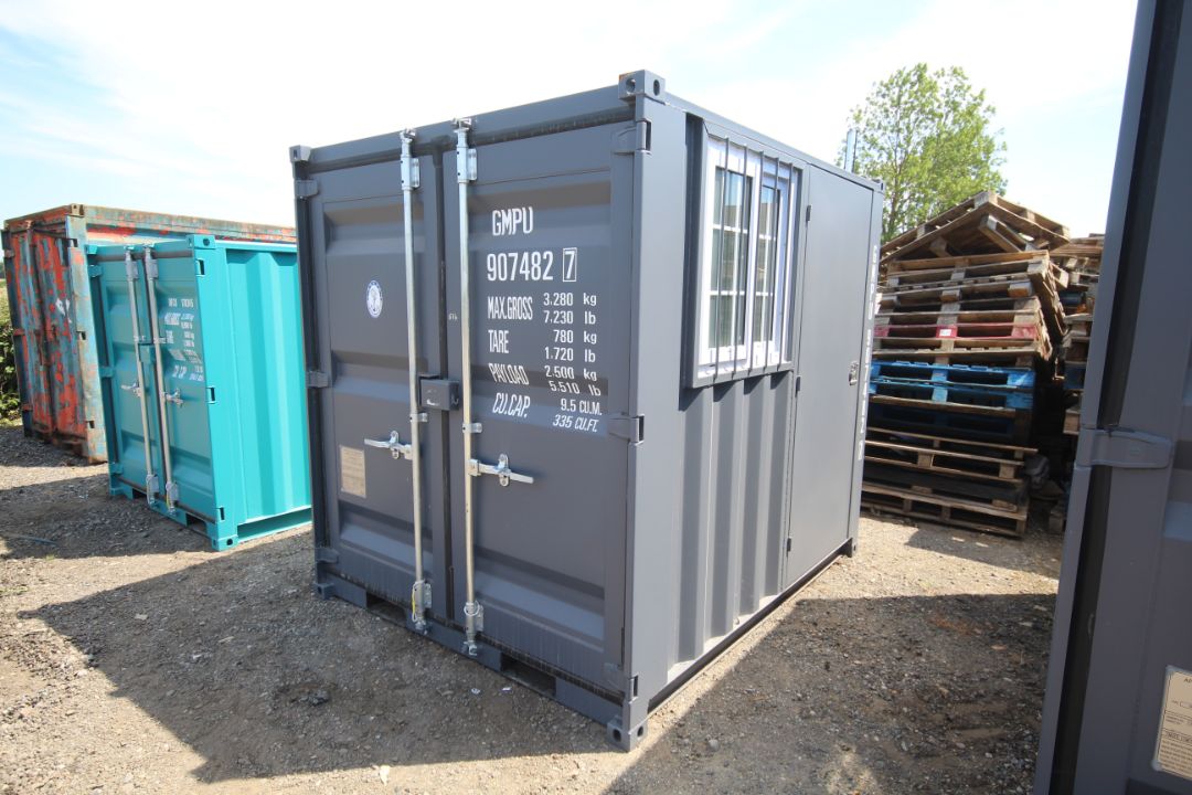 V Unused 8ft container. With side door and window. Key held. V - Image 1 of 11