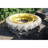 Pair of Standen 8.3-44 row crop wheels and tyres (no centres).