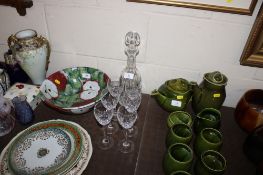 A set of six Waterford glasses and a Waterford decanter and stopper