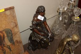 Hippolyte Francois Moreau spelter figure Mignon