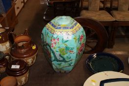 A Chinese famille rose and dragon decorated ginger jar, lacking original cover