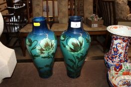 Roger Dean, pair of floral decorated vases AF