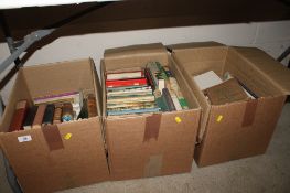 Three boxes of various books