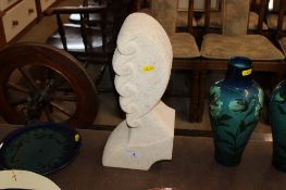 A modernist sculpture initialled D.P. to base