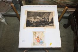 A folio containing Holmes Winter, John Sell Cotman, Henry Davey etc.