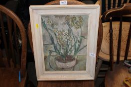 Joseph, oil on canvas still life study depicting flowers