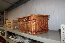 A wicker hamper