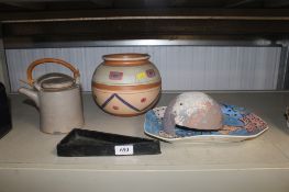 A collection of various Studio Pottery