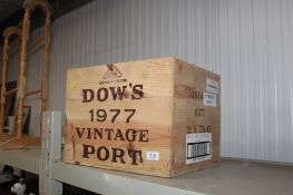 A Dow's 1977 vintage port advertising crate