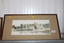 John Wilford, watercolour study depicting a castle, dated '82