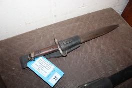 A Third Reich era K98 bayonet ,scabbard and frog containing an Austrian model 1895 bayonet AF.