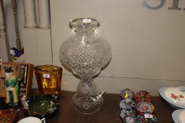 A Waterford cut glass table lamp and shade, approx. 48cm high