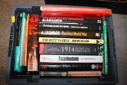 A box of various military and other books
