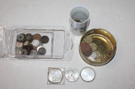 A collection of various coinage to include a Churchill 1965 coin, copper coinage etc.