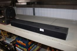 A Samsung soundbar lacking power lead