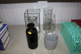 A quantity of various glass vases