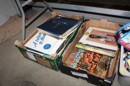 Two boxes of various records