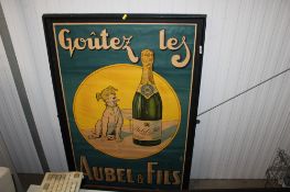 A framed advertising poster for Goutez Le Aubel & Fils