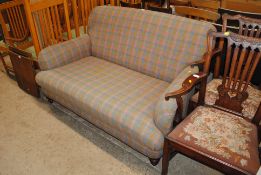 A Harris Tweed upholstered two seater sofa