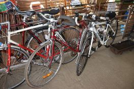 A gents Claud Butler Regent bicycle with front and rear mudguards, 2x6 speed gears, rear pannier