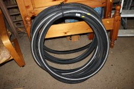 Eleven bicycle tyres